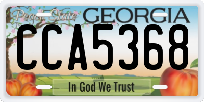 GA license plate CCA5368