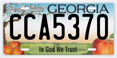 GA license plate CCA5370