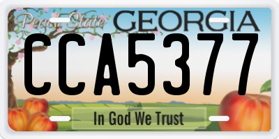 GA license plate CCA5377