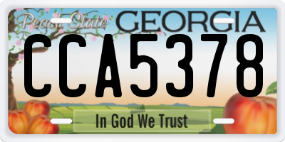 GA license plate CCA5378
