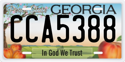 GA license plate CCA5388