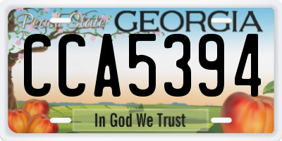GA license plate CCA5394