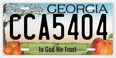 GA license plate CCA5404