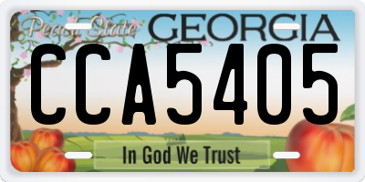 GA license plate CCA5405