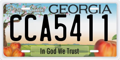 GA license plate CCA5411