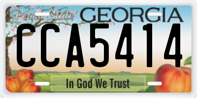 GA license plate CCA5414