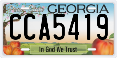 GA license plate CCA5419