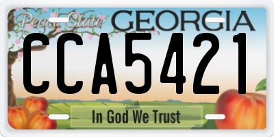 GA license plate CCA5421