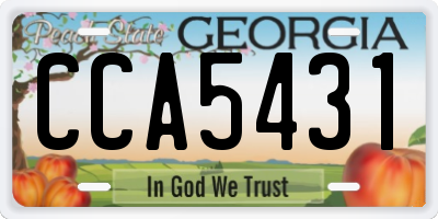 GA license plate CCA5431