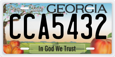 GA license plate CCA5432