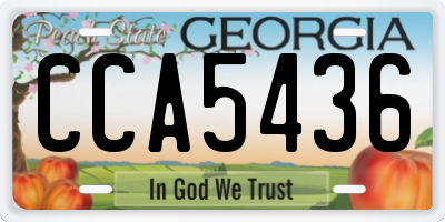 GA license plate CCA5436