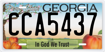 GA license plate CCA5437