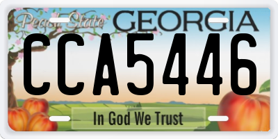 GA license plate CCA5446