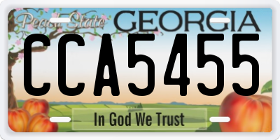 GA license plate CCA5455