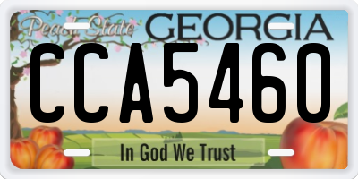 GA license plate CCA5460
