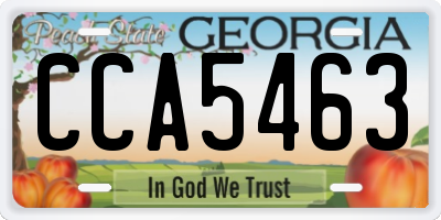 GA license plate CCA5463