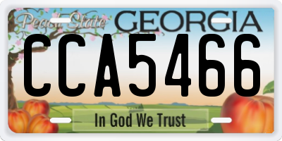 GA license plate CCA5466