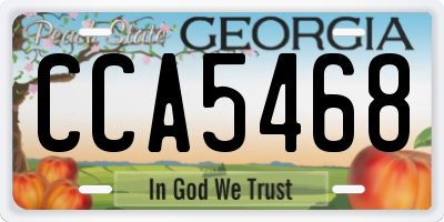 GA license plate CCA5468