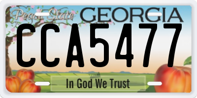 GA license plate CCA5477