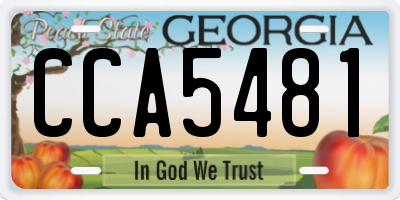 GA license plate CCA5481
