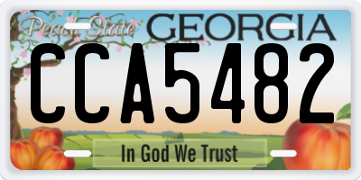 GA license plate CCA5482