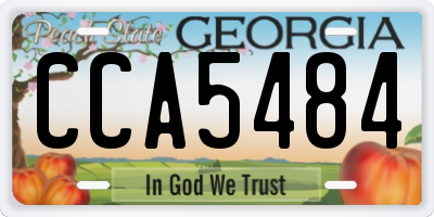 GA license plate CCA5484