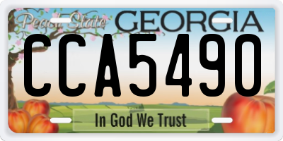 GA license plate CCA5490