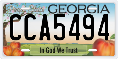 GA license plate CCA5494