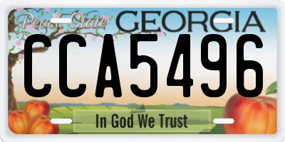 GA license plate CCA5496