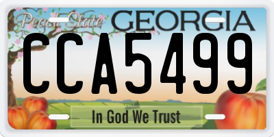 GA license plate CCA5499