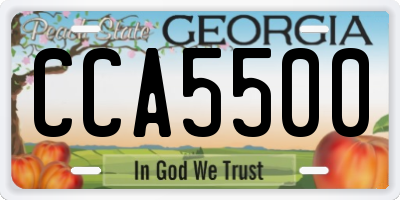 GA license plate CCA5500