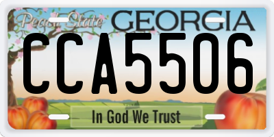 GA license plate CCA5506