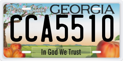 GA license plate CCA5510