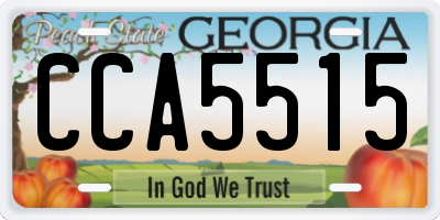 GA license plate CCA5515