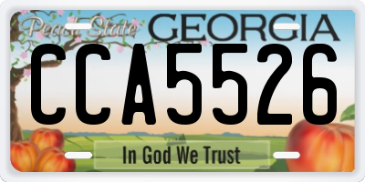 GA license plate CCA5526