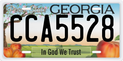 GA license plate CCA5528