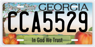 GA license plate CCA5529