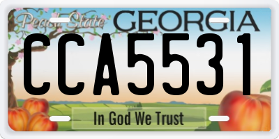GA license plate CCA5531