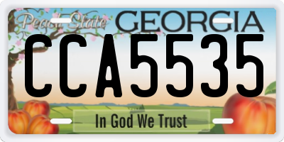 GA license plate CCA5535