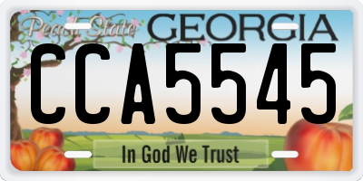 GA license plate CCA5545