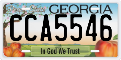 GA license plate CCA5546