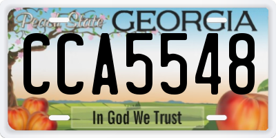 GA license plate CCA5548