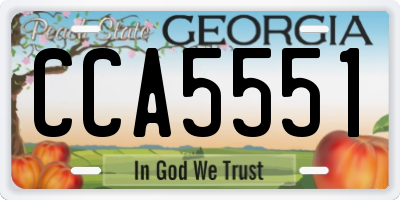 GA license plate CCA5551