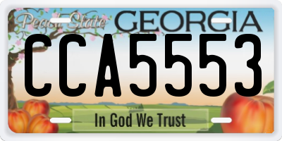 GA license plate CCA5553