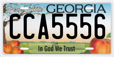 GA license plate CCA5556