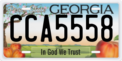 GA license plate CCA5558