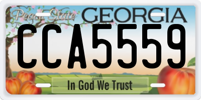 GA license plate CCA5559