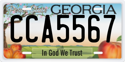 GA license plate CCA5567