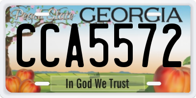 GA license plate CCA5572