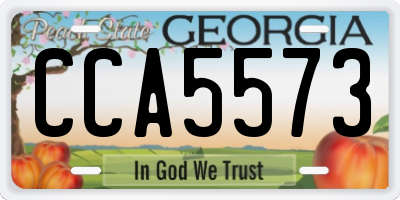 GA license plate CCA5573
